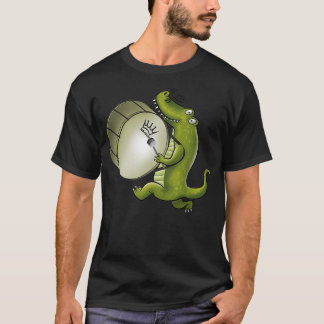 Krokodil som spelar Marching Band Bass Drum T Shirt