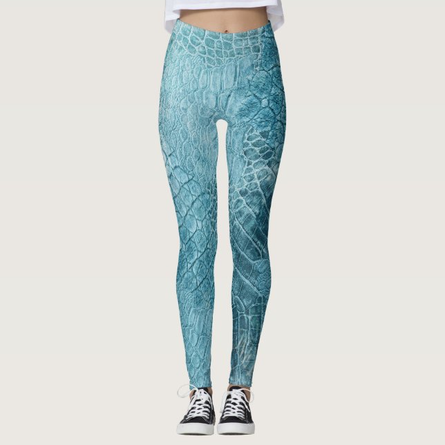 Krokodilbatik: Texturerad konst Leggings (Framsida)