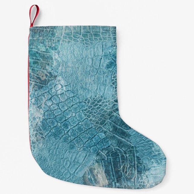Krokodilbatik: Texturerad konst Liten Julstrumpa (Framsidan)