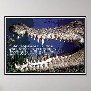 KROKODILCITATIONSTECKEN - WINSTON CHURCHILL POSTER