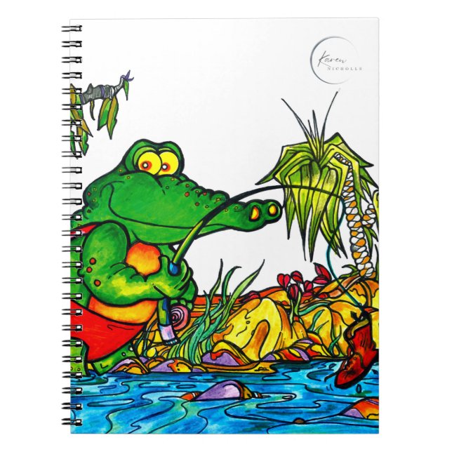 Krokodile Fishing Spiral - bärbar dator Anteckningsbok (Framsidan)