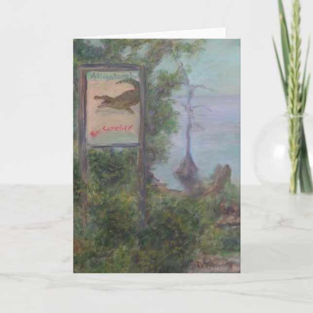 KROKODILER ÄR FÖRSIKTIG! Hälsningkort Kort (Framsida)