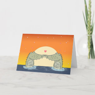 KROKODILER i KÄRLEK VALENTINESERNA Helgkort