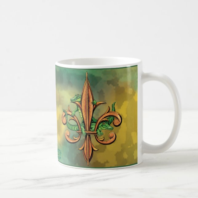 Krokodiler och Fleur-de-lis Kaffemugg (Höger)