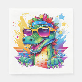 Krokodilers Rosa och Grönt - matchande födelsedag Pappersservett