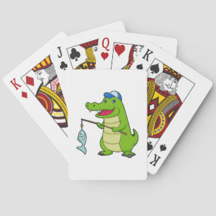 Krokodilfiskets fiskets Finshing-stav Casinokort