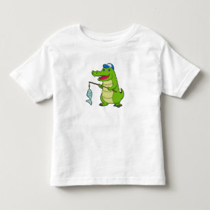 Krokodilfiskets fiskets Finshing-stav T Shirt