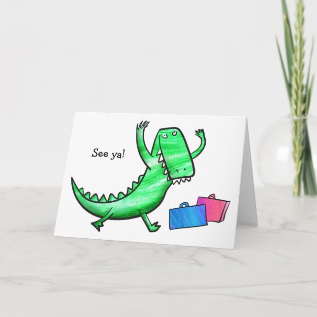 Krokodilkort lämnande kort (Framsida)