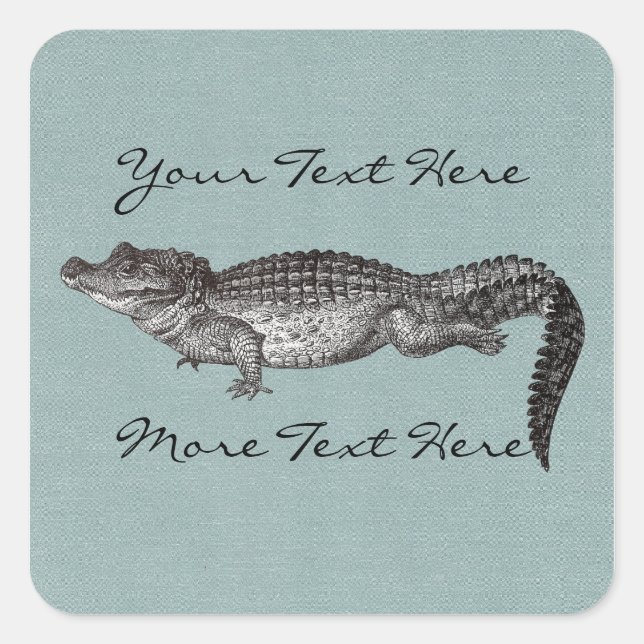 Krokodilkvadratstreck Fyrkantigt Klistermärke (Framsida)