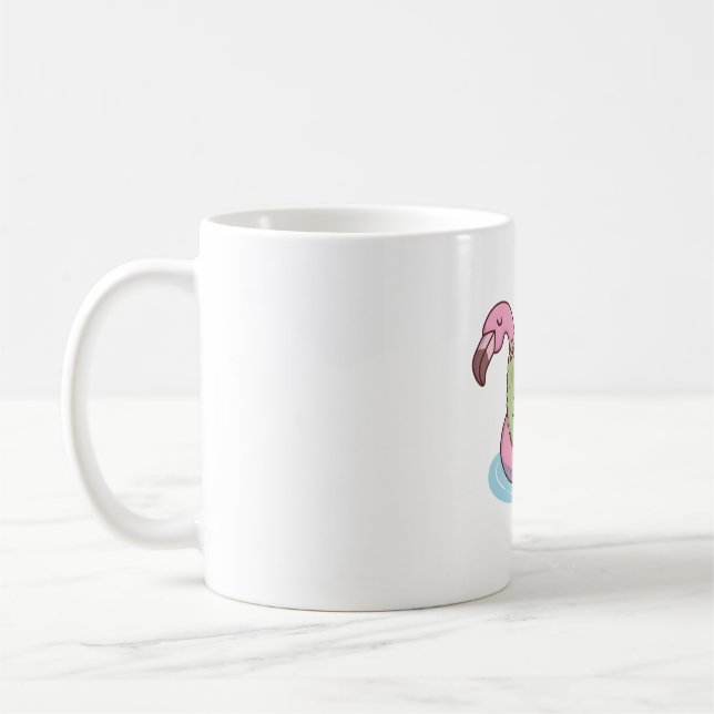 Krokodilkylning på Flamingo Bassäng Flyter Kaffemugg (Vänster)