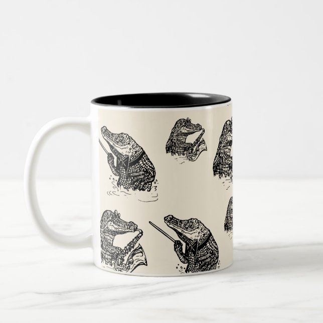 krokodilmaestromugg Två-Tonad mugg (Vänster)