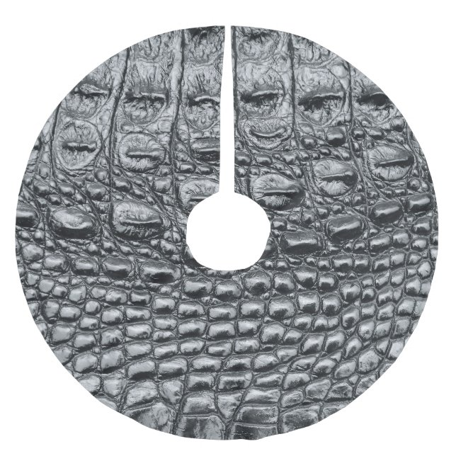 Krokodilneoir: Svart läder Mystique Julgransmatta Borstad Polyester (Framsidan)