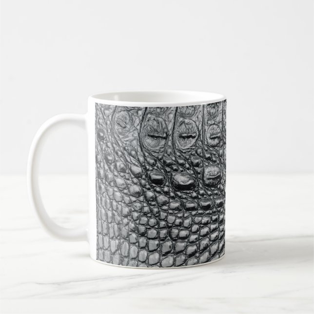 Krokodilneoir: Svart läder Mystique Kaffemugg (Vänster)