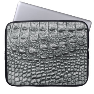 Krokodilneoir: Svart läder Mystique Laptop Fodral