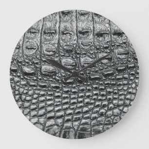 Krokodilneoir: Svart läder Mystique Stor Klocka