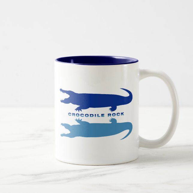 Krokodilreflektion (blå) Två-Tonad mugg (Höger)