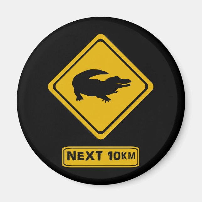 krokodilvägskylt magnet (Framsidan)