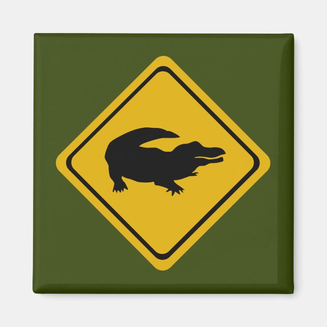 krokodilvägskylt magnet (Framsidan)