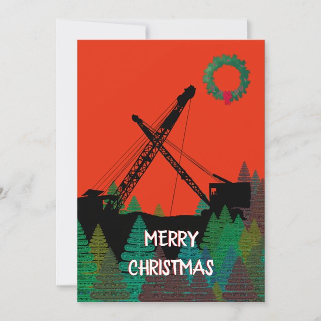 KROKOPERATÖR ÅLDRE BANDKRAN NORRA DELEN AV VÄSTERB JULKORT (Framsida)