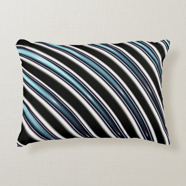 Krökt linjerslut upp av en Fractal Prydnadskudde (Framsidan)