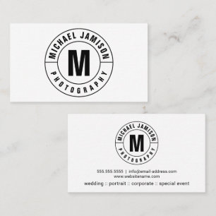 Krökt text för modern och elegant Monogram Visitkort