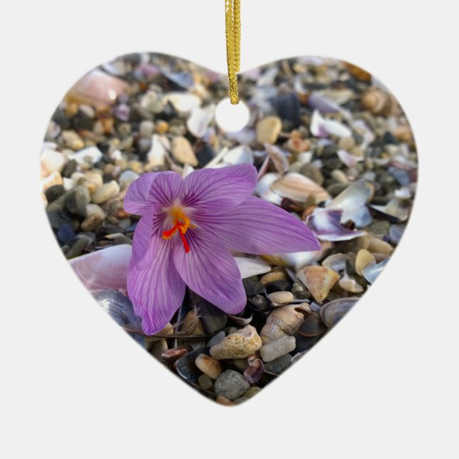 Krokus Heart Ceramic Ornament (Framsidan)