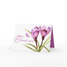 Krokus lila blomma bröllop tackkort