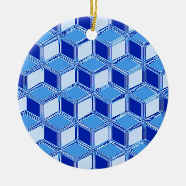 Krom 3-d-lådor - koboltblått julgransprydnad keramik (Framsidan)