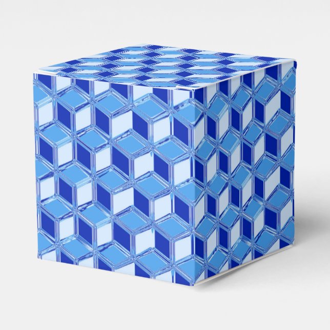 Krom 3-d-lådor - koboltblått presentaskar (Framsidan Sidan)