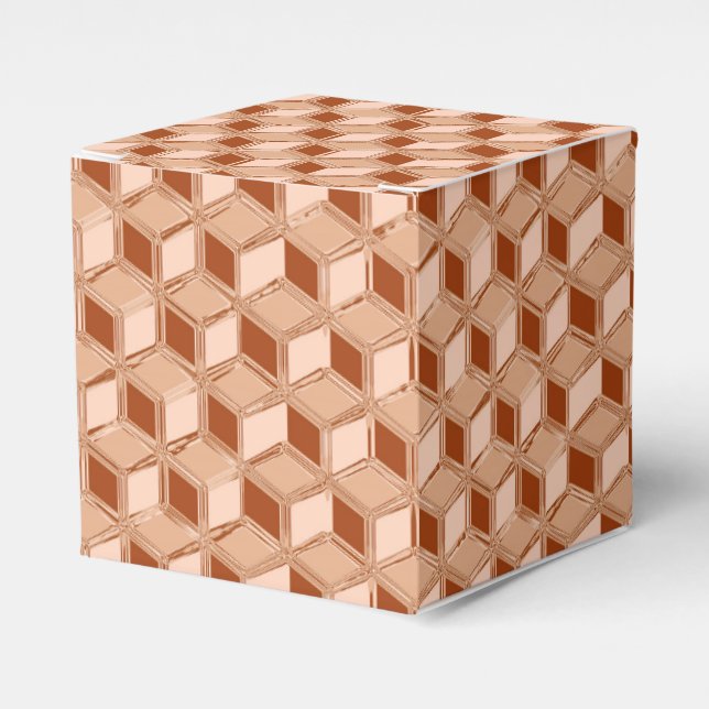 Krom 3-d-lådor - kopparfärgad presentaskar (Framsidan Sidan)