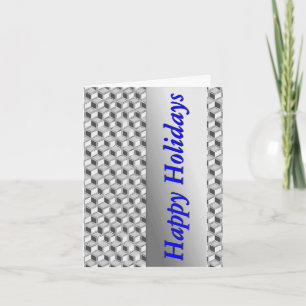 Krom 3-d-lådor - silver grått och blått helgkort