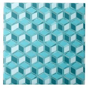 Krom 3-d-lådor - turkos/aqua kakelplatta