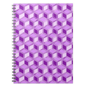 Krom 3-d lådor - violett lila anteckningsbok med spiral
