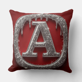 Krom Dropp Bokstav A Monogram Glitter Ikon Kudde