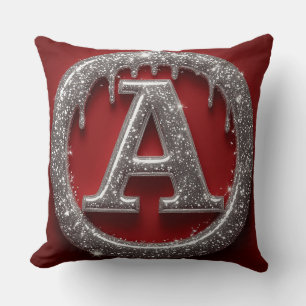 Krom Dropp Bokstav A Monogram Glitter Ikon Kudde