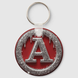 Krom Dropp Bokstav A Monogram Glitter Ikon Nyckelring