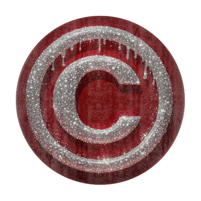 Krom Dropp Glitter Bokstav C Monogram (Framsidan)