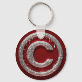 Krom Dropp Glitter Bokstav C Monogram Nyckelring