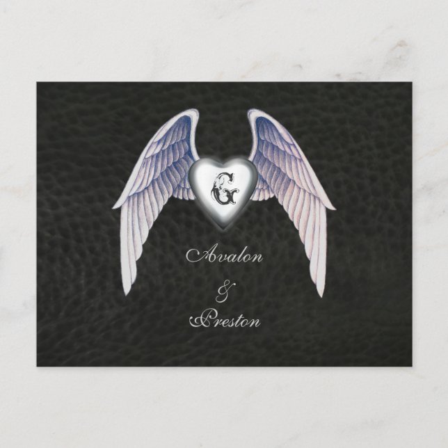 Krom & Falskt läder Hjärtformad Spara Datum Postko Meddelande Vykort (Framsida)