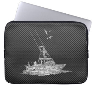 Krom fiskebåt på kolfiberdekoration laptop sleeve