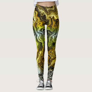Krom Flytande Metallisk Guld Silver Cool Leggings