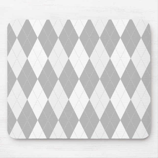 Krom Grått Argyle light grått Small Diamond Shape Musmatta (Framsidan)