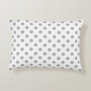 Krom-Grått-Polka dots-cirklar Prydnadskudde