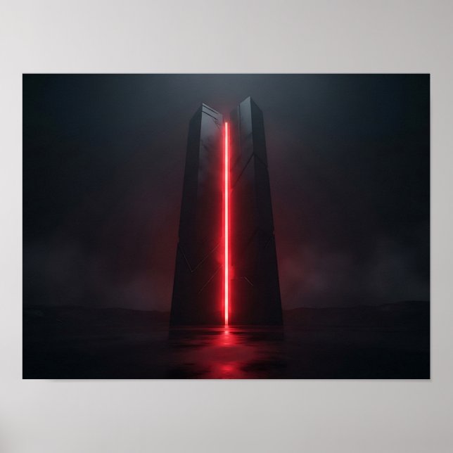 Krom Infinity Skulptur Futuristisk Abstrakt Poster (Framsidan)
