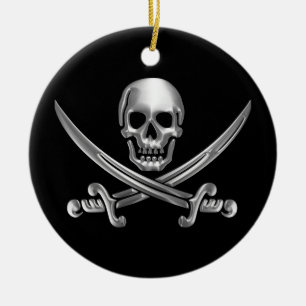 Krom Jolly Roger Julgransprydnad Keramik