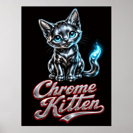 Krom Katt Fint Konstväggporträtt Poster
