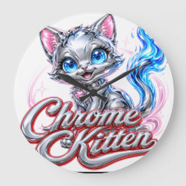 Krom Katt Väggur - Akryl