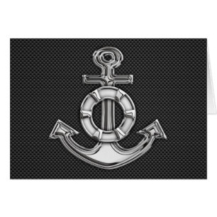 Krom Lifesaver-ankare på kolfiber Hälsningskort