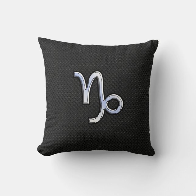 Krom likt Stenbocken Zodiak Symbol på Ormhud Kudde (Framsida)