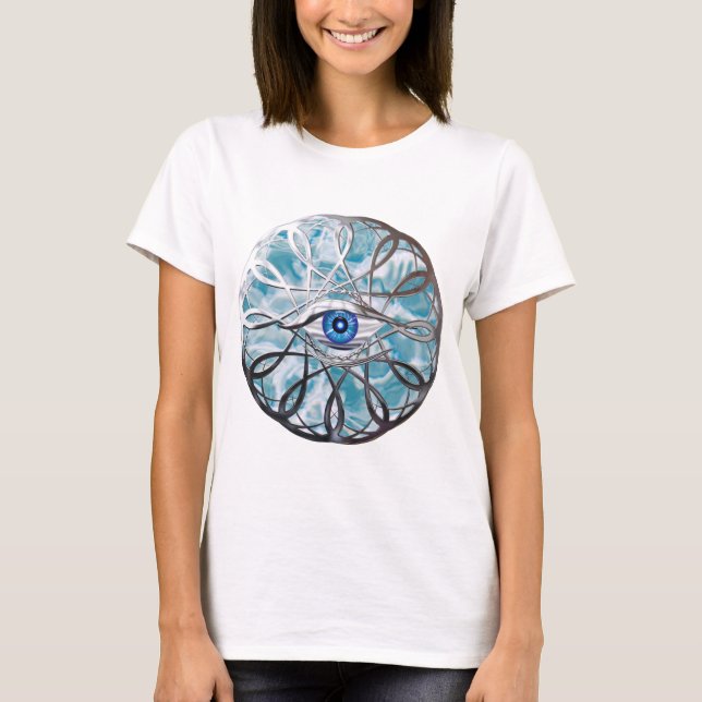 Krom Mystiskt Ögon Design T Shirt (Framsida)